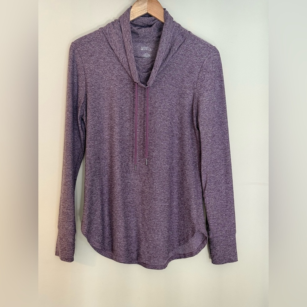Market & Spruce Active Women’s Purple Cowl Neck Long Sleeve Top - Size Small